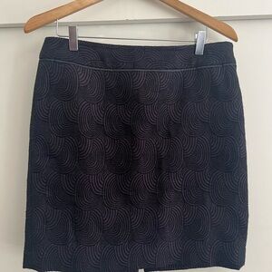 Ann Taylor black and purple geometric pencil skirt